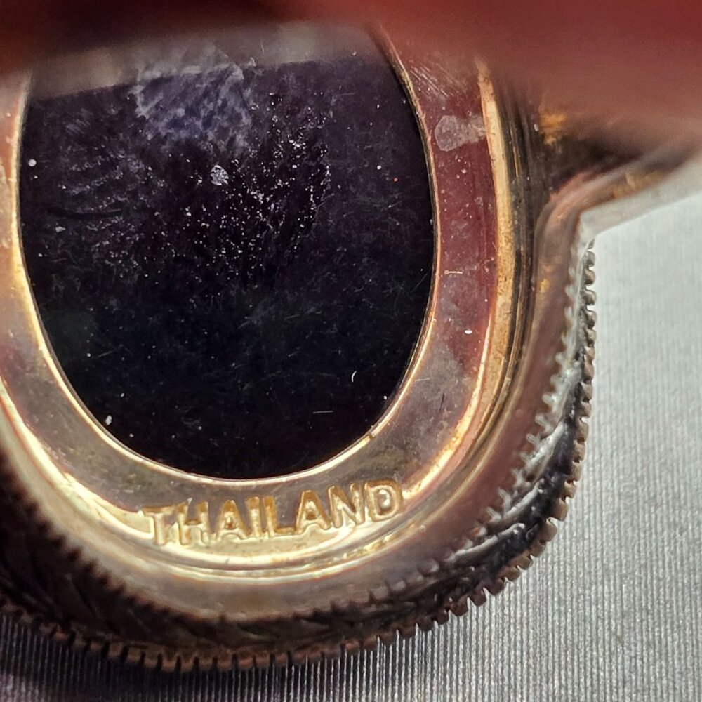 NF Sterling Silver Black Onyx & Marcasite Ring Size 9 Checkerboard Cut 8.92g - Picture 7 of 13